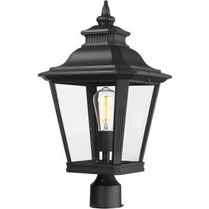 Large Outdoor Post Light Fixtures 21'' Lamp Post Light Fixture Black Finish Waterproof Anti-Rust Aluminum Pillar Outside Lighting for Walkway, Driveway, Patio, Porch