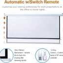 100 Inch Motorized Projector Screen - 16:9 HD Electric Movie Screen with Remote Control, Wall/Ceiling Mounted for Home Theater, Office, Wrinkle-Free Projection Screen for Indoor Use (White)