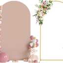 Wokceer 7.2 FT Wedding Arch Stand and Arch Cover, Metal Arch Backdrop Stand with Arch Stand Cover for Birthday Party Wedding Ceremony Bridal Baby Shower Event Decor, Nude Pink