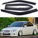 Window Visors Compatible with Honda Civic Sedan 1996 1997 1998 1999 2000Rain Guards Sun Shields Window DeflectorTape-On Mugen Style4PCS