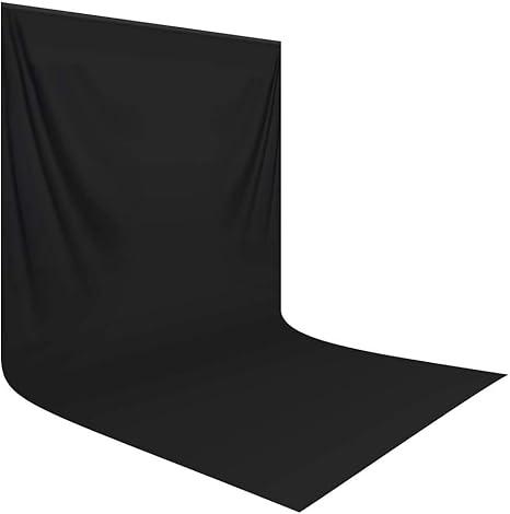 HEMMOTOP Black Backdrop Background,10x20 ft Black Screen for Photoshoot, Photo Backdrop Cloth for Party, Photography, Photo Video Studio and Television (Backdrop only)