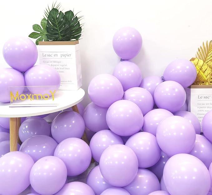 MOXMAY 100pcs 10" Party Decoration Pastel color Balloons Macaron Candy Colored Latex Balloons for Birthday Wedding Engagement Anniversary Christmas FestivalMacaron Purple