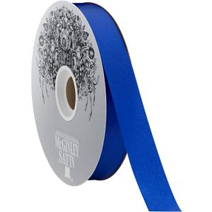 McGinley Mills 7/8" W Acetate Satin Ribbon, Royal Blue, 100 Yard Spool