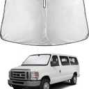 EcoNour Windshield Sunshade Compatible for Ford Econoline E-Series 1992-2024 2025 2026, Van & Motorhome E-150 250 350 450 Sun Visor for Front Window Sun Shade Cover, UV Heat Blocker, Car Accessories