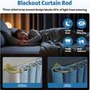 Gold Double Curtain Rod 38 to 130 Inches, Blackout Wrap Around Curtain Rod for Windows, 6/8 Inch Room Darkening Telescoping Double Drapery Rod, Easy Install for Rentals & Apartments