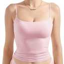 SUUKSESS Women Sexy Square Neck Tank Top Summer Y2K Going Out Basic Cami Shirt (Small, Sapphire)