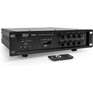 Pyle Bluetooth PA Mixing Amplifier - 500W Home Audio Rack Mount Stereo Power Amplifier, Digital LED Display, USB/AUX/Mic, Optical/Coaxial, AC-3, 70V/100V Output - PMX3500PH