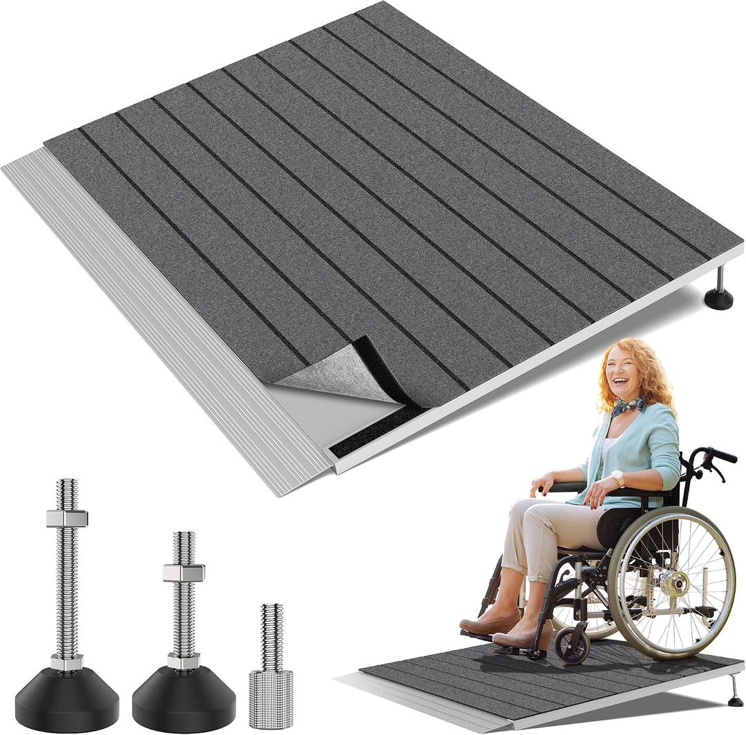 Nuvium Adjustable Threshold Ramp for Doorways, 30"x 36", 3-6.2 in Height