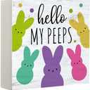 2 x My Peeps Easter Spring Bunny Decoration Wooden Box Sign Spring Yard Rabbit Outdoor Farmhouse Dcor for Home Farmhouse Office Farm Kitchen Dining Room Bathroom Shelf Table-159