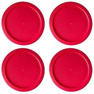 Replacement Lids fits Pyrex 2-Cup Glass Food Storage Container Bowls, 5-Inch Plastic Round Lids Covers for Pyrex 7200-PC, Airtight & Leakproof (4-Pack, Red)