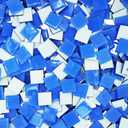 1LB Large Size Blue Mosaic Tiles for Crafts Bulk, 1Inch 12 Colors Options Big Square Shaped Glass Tiles Stained Pieces for Home Handmade Gifts Mosaic Project Supplies