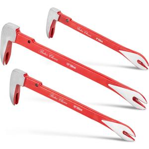 Bates- Pry Bar Nail Puller Set, 3 Pack, 8"/10"/12", Nail Puller Tool, Small Pry Bar