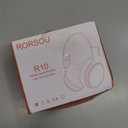 RORSOU R10 Over-Ear Headphones with Microphone, Lightweight Folding Stereo Bass Headset with 1.5M No-Tangle Cord, Portable Wired Headphones for Smartphone Tablet Computer MP3 / 4 (Grey), Large 