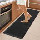 KMAT Kitchen Mat Cushioned Anti-Fatigue Waterproof Non-Slip Standing Mat Ergonomic Comfort Rug for Home,Office,Sink,Laundry,Desk 17.3" (W) x 60"(L),Black