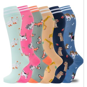 fenglaoda Compression Socks for Women Men Support Circulation Only5 Pairs Socks For Nurse, Travel, Flight