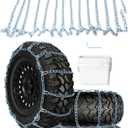 SCITOO Snow Chains for Car Pickup Trucks SUV,Quick Easy Installation Tire Traction Chain,Adjustable Universal Emergency Anti-Skid Thickening Tire Chains Width 255 265 275 285(16" 17" 18" 20")-Set of 2