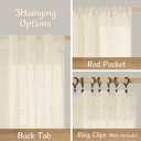 LAMIT Light Filtering Linen Curtains 84 inches Long for Bedroom, Faux Linen Textured Semi Sheer Back Tab and Rod Pocket Burlap Boho Modern Drapes for Living Room/Farmhouse, 2 Panels, 52 x 84 Inch