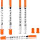 100 Pack 1ml Disposable Syringe, 27G 1cc 1/2 Inch (13mm) Lab Supplies Syringes, Individually Wrapped