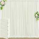 50 ft x 10 ft Wrinkle Free Ivory Backdrop Curtain for Wedding Parties, Fabric Ivory Photo Backdrop Drapes 10 Panels 5x10ft for Baby Shower Photoshoot Engagement Birthday Party Photography Background