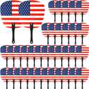 Geetery 36 Pcs Independence Day Handheld Fans July 4th Patriotic Fans Bulk Summer Plastic Round Handheld Fans for Fourth of July Independence Day Party Favors