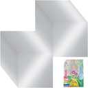 AHANDMAKER 100 Sheets Aluminum Metal Crafts DIY Foil Roll 0.07 mm Thick Tinfoil Flashing Roll Metal Sheets for Crafting Art Painting Engraving and Embossing (6 Inch X 6 Inch, Silver)