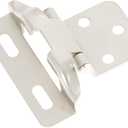 Hickory Hardware P60010F-SN Self Closing Semi-Concealed Hinge 1/4 Inch Overlay - Cabinet Hardware Hinge Easy Installation - Partial Wrap with 170° Opening Face Frame - Satin Nickel Finish 10 Pair