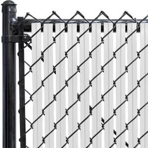Privacy Fence Slats, Chain-Link Bottom Lock, White, 4ftx10ft | 4ft x10ft, Gardening, Privacy, Outdoor Wall, Balcony, Patio, Yard, Wind Screen, Fence Cover for Dog, Cat, Pet, Hedge Slats