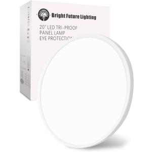 20 Inch Large LED Flush Mount Ceiling Light, 40W,4350LM, 3000K/4000K/6000K CCT Selectable, White Round Flat Panel Light Low Profile Ceiling Light Fitures for Hallway, Kitchen, Bedroom, Office