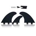 Surfboard Fin Set, 2 (2 side big+1small center fin Style), Stronger Nylon Construction with Screws, Wax Comb and Key