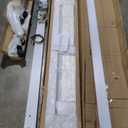 EaseLife 28"x 84" (Double 14" x 84") Bifold Barn Door, Bifold Sliding Barn Door with Hardware Kit, Solid MDF Wood Slab Covered with Water-Proof PVC Surface, Frosted Glass Panel, Assembly Required