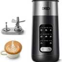 Dreo Milk Frother, 8-in-1 Electric Frother for Latte Art Coffee, 9oz/270ml Warm and Cold Foam Automatic Frothers for Dairy and Non-Dairy Milk, LED, Easy to Clean, BaristaMaker Air (Small, Black)