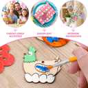 Toyvian Easter Wooden Cutouts Ornaments, 48Pcs Blank Unfinished Wood Hanging Tags with Markers for DIY Craft Springtime Flower Butterfly Crafting Supplies for Birthday Party Holiday