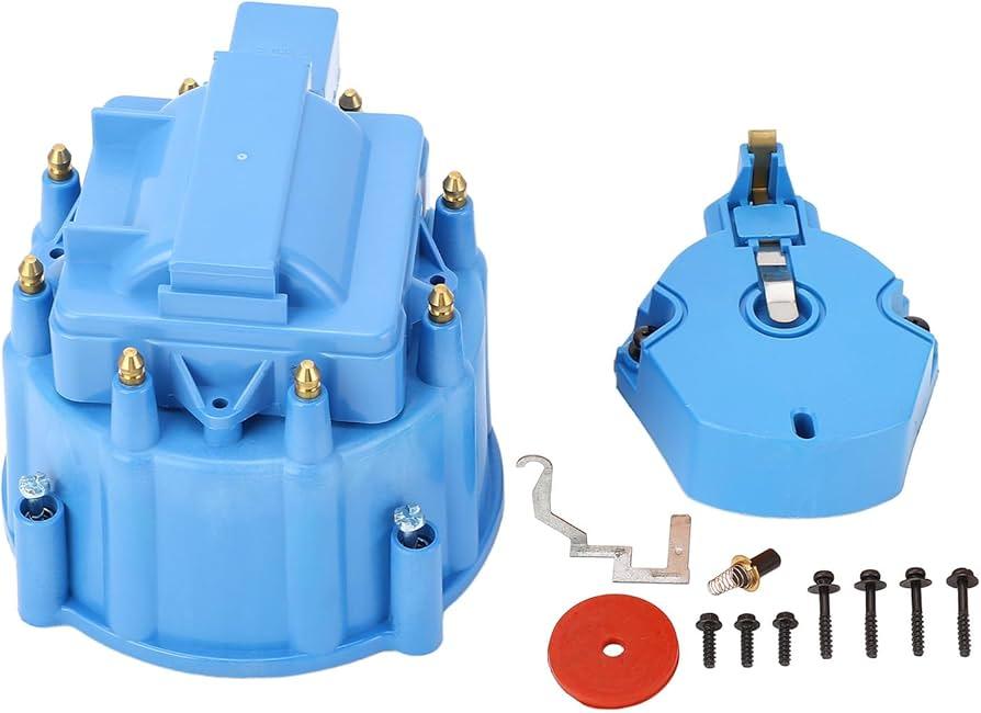 HEI Distributor Cap and Rotor Replacement For K549 SBC 283 305 307 327 350 400 BBC 454 396 427 Blue Male Large Distributor Cap Rotor Kit