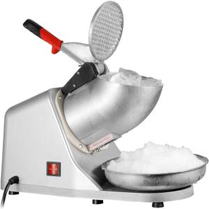 ZENY Ice Shaver Machine Electric Snow Cone Maker Stainless Steel Shaved Ice Machine 145lbs Per Hour (Silver)