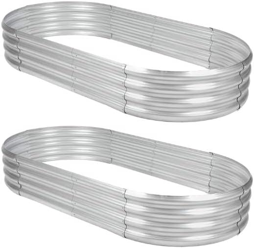 2Pack Raised Garden Bed 841FT,Galvanized Planter Box Oval Large Matel Steel Backyard Beds Outdoor for Vegetables,Flowers,Herbs,Plant (84x1ft(2PCS))