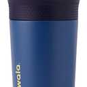 Owala Kids Insulation Stainless Steel Tumbler with Spill Resistant Flexible Straw, Easy to Clean, Kids Water Bottle, Great for Travel, Dishwasher Safe, 12 Oz, Navy and Blue (Home Base)