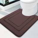 Arotive Memory Foam U-Shaped Toilet Rugs 1'8" x 2' 20" x 24", Super Soft Absorbent Contoured Bathroom Rugs, Machine Washable Contour Bath Mats for Bathroom Toilet Base, Brown