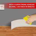 Vinyl Wall Base Baseboard Molding Trim 4" Flexible Self Adhesive Rubber Wall Base Moulding Trim Peel and Stick Design, 4 Inch x 20 Feet, Beige Wood Grain