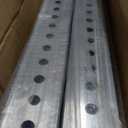 8 ft H x 2 in W Square Sign Post with 7/16" Dia Mounting Holes Galvanized Steel Metal Poles Outside Rust Resistant Industrial Perforated Tube for Street, Parking, Construction (Silver)