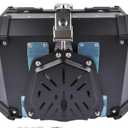 25L Motorcycle Top Case Aluminum Motorcycle Trunk Tour Tail Box with Security Lock for Storage of Luggage Waterproof Motorbike Top Case, black