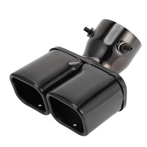VekAuto 1 Pc Square Curved Slant Cut Dual Exhaust Tip for Toyota Land Cruiser Prado GDJ/TRJ150 Series 3.0" Inlet 7.1" Length Stainless Steel Black Rear