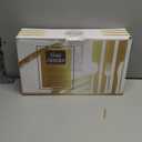 N9R 300PCS Gold Plastic Silverware, Heavy Duty Gold Plastic Cutlery Set Disposable Flatware Dinnerware, 100 Forks, 100 Spoons, 100 Knives, Perfect for Party, Wedding and Daily Use