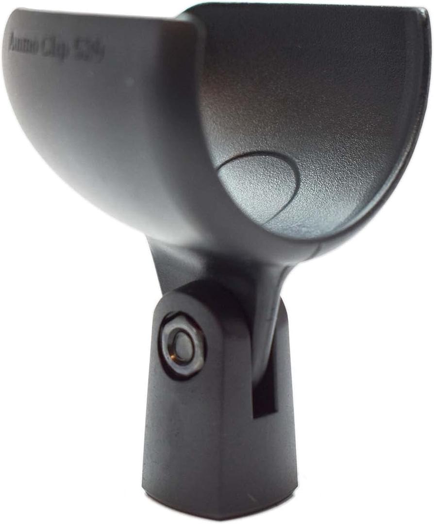 Ammo Clip 520 Bullet Mic Holder Compatible With Shure 520DX Green Bullet, Superlux D112/C and Other Similar Harmonica Microphones (Natural Black)