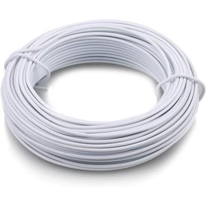 KINGLAKE 66 Feet White Sturdy Plastic Coated Garden Wire 2mm Plant Twist Tie