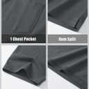 MAGCOMSEN Mens Polo Shirts with Pocket Cotton Pique Short Sleeve Collared Shirt Moisture Wicking Golf Shirts 3-Button Shirts (L)