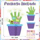 WATINC 24 Pack Easter Jesus He is Risen Handprint Flower Craft Kit, Make Your Own Religious Lily Cross Decorations, DIY Christian Flower Pot Gift Sunday School Classroom Home Party Activities for Kids