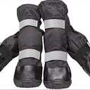 Billionchains 2 PCS Dog Boots Waterproof Dog Shoes with Reflective, Anti-Slip Pet Paw Protectors for Snowy, Rainy and Hot Pavement, Black, Medium