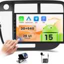 Fuluku2+64G Android 15 Radio for Honda Civic 1996-2001 with Wireless Carplay Android Auto, 9" Touch Screen Stereo GPS WiFi Bluetooth SWC FM RDS Mic Backup Camera