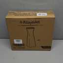 Glass Pitcher, 1 Liter Carafe for Mimosa Bar, 2 Pcs, Square Pitcher with Lid and Spout, Juice Container for Fridge, Cold Brew, Milk, Water Dispenser, Tea, Creamer, Sangria (3 Lids & 2 Spouts)