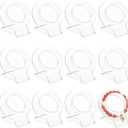 12 Pcs Acrylic Bracelet Displays Stands Clear Jewelry Display Holder Bangle Organizer Rack Bracelet Storage Showcase for Home Store